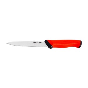 Cutit universal, lama zimtata, 14cm, "Duo", Rosu - Pirge