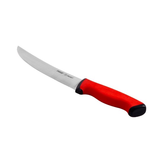 Cutit macelar, lama curbata, 21cm, "Duo", Rosu - Pirge