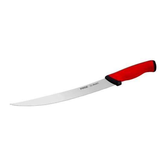 Cutit macelar, lama curbata, 26cm, "Duo", Rosu - Pirge