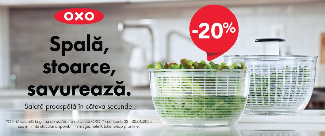 20% reducere la toată gama OXO de uscătoare de salată.