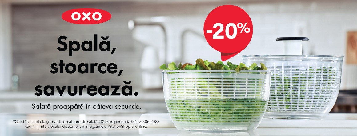 20% reducere la toată gama OXO de uscătoare de salată.
