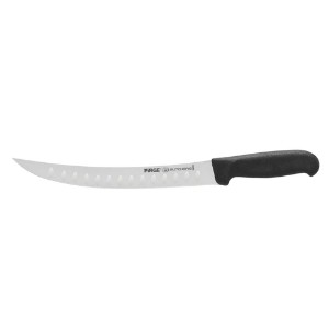 Cutit macelar, lama curbata cu indentatii, 26 cm, "Butcher's", Negru - Pirge