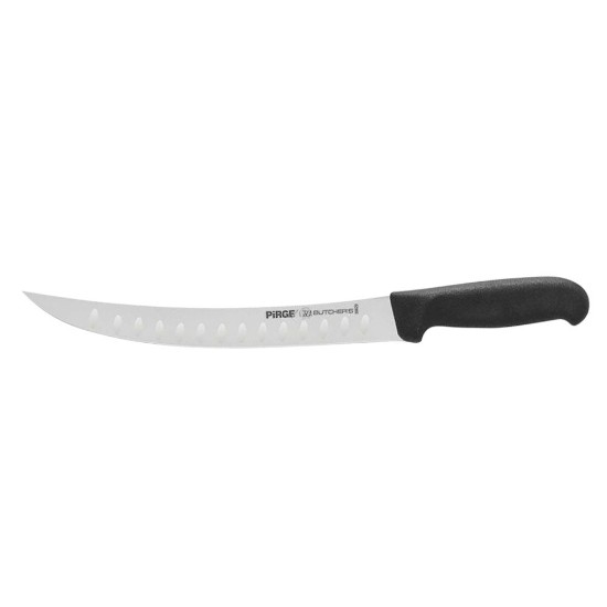 Cutit macelar, lama curbata cu indentatii, 26 cm, "Butcher's", Negru - Pirge