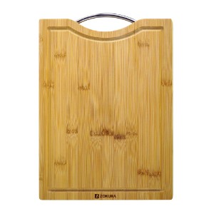 Tocator cu maner, din bambus, 34 x 25 cm, grosime 1,5 cm - Zokura