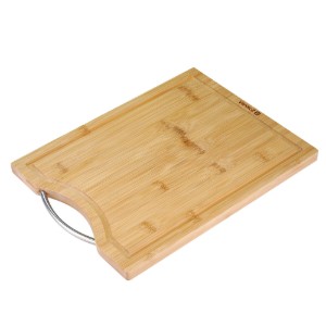 Tocator cu maner, din bambus, 34 x 25 cm, grosime 1,5 cm - Zokura
