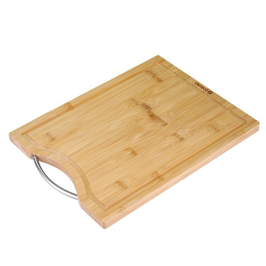 Tocator cu maner, din bambus, 34 x 25 cm, grosime 1,5 cm - Zokura