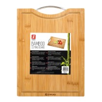 Tocator cu maner, din bambus, 34 x 25 cm, grosime 1,5 cm - Zokura
