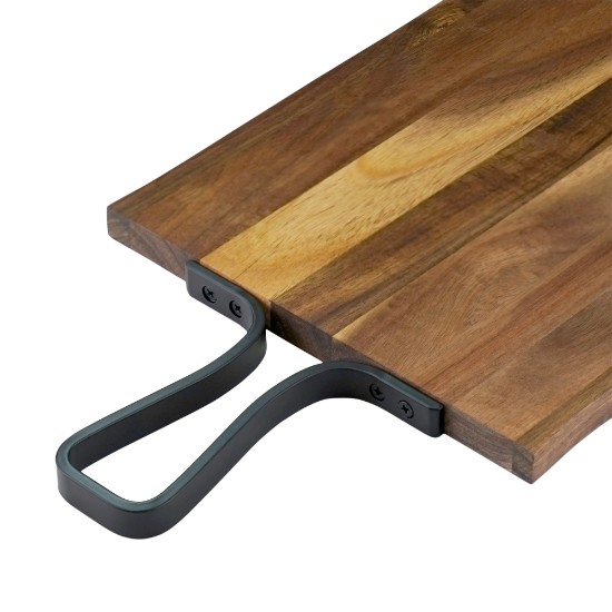 Tocator cu maner, din lemn de acacia, 39 x 22 cm, grosime 1,5 cm - Zokura