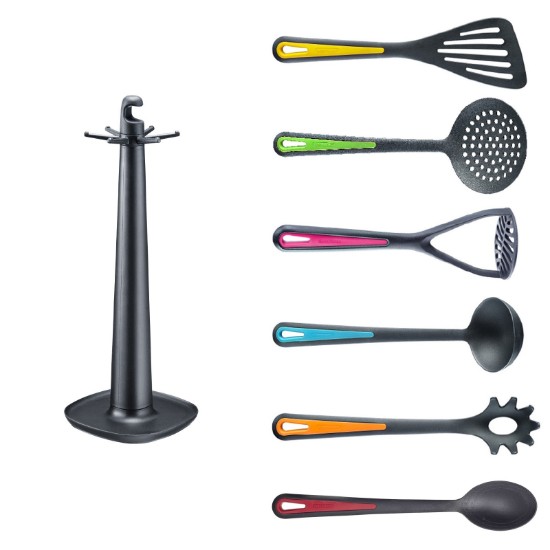 Set 6 ustensile de bucatarie, cu suport rotativ, plastic, "Gallant" - Westmark