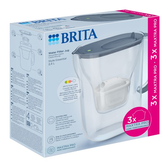 Cana filtranta BRITA MAXTRA Style Essential 2,4 L (Stone Blue) + 3 x filtru Pure Performance