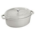 Oala Cocotte ovala, fonta, 33cm/6,7L, White Truffle - Staub