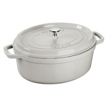 Oala Cocotte ovala, fonta, 33cm/6,7L, White Truffle - Staub