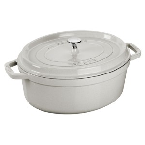 Oala Cocotte ovala, fonta, 33cm/6,7L, White Truffle - Staub