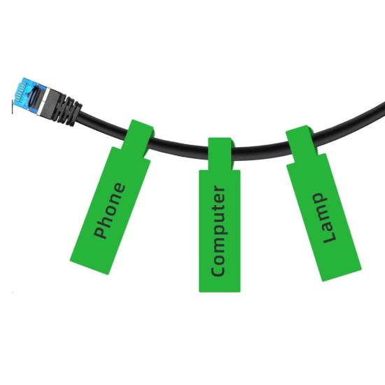 Rola etichete autoadezive cabluri, 12,5x74+35mm, 65 buc/rola, Verde - NIIMBOT
