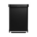 Cos de gunoi cu pedala, 55 L, inox, Matte Black - simplehuman