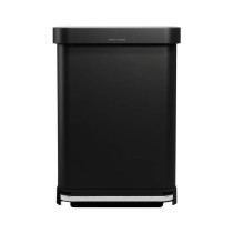 Cos de gunoi cu pedala, 55 L, inox, Matte Black - simplehuman