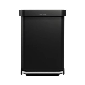 Cos de gunoi cu pedala, 55 L, inox, Matte Black - simplehuman