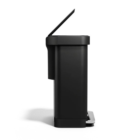 Cos de gunoi cu pedala, 55 L, inox, Matte Black - simplehuman