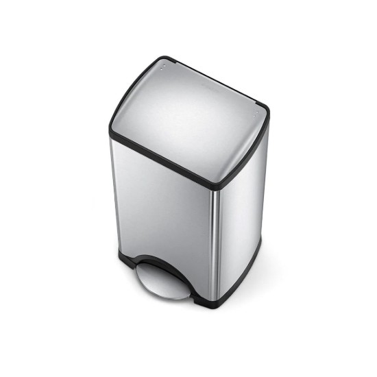 Cos de gunoi dreptunghiular, cu pedala, 30 L, inox, Brushed - simplehuman