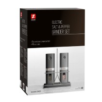 Set 2 rasnite electrice pentru sare si piper, cu suport metalic - Zokura