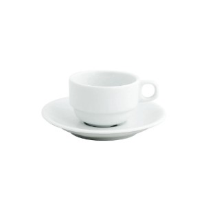 Ceasca espresso cu farfurioara, portelan, 85ml, "Gastronomi Bella" - Porland