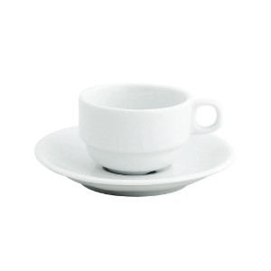 Ceasca espresso cu farfurioara, portelan, 85ml, "Gastronomi Bella" - Porland