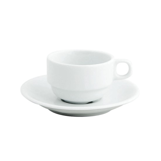 Ceasca espresso cu farfurioara, portelan, 85ml, "Gastronomi Bella" - Porland