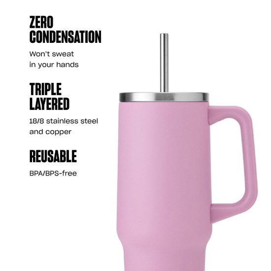 Pahar termos, inox , 1,1L, Hydrangea Pink - S'well