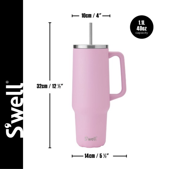Pahar termos, inox , 1,1L, Hydrangea Pink - S'well