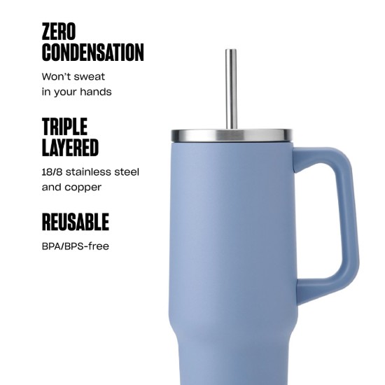 Pahar termos, inox , 1,1L, Hydrangea Blue - S'well