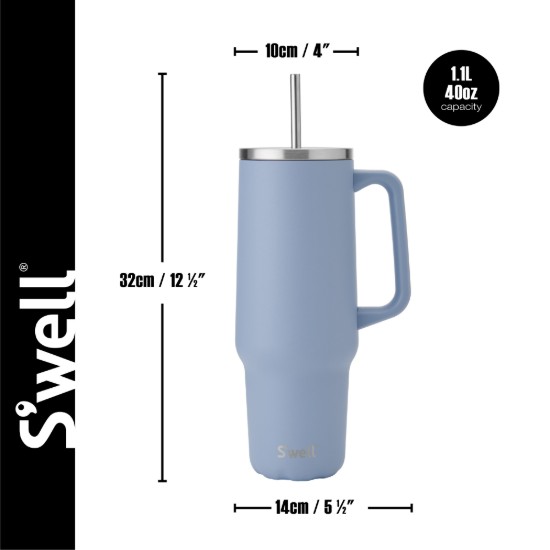 Pahar termos, inox , 1,1L, Hydrangea Blue - S'well