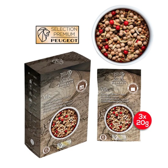 Set 3 pliculete amestec de piper pentru peste 3x20g, "Mix" - Peugeot