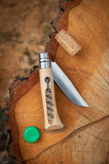 Cutit de buzunar N°10 cu tirbuson si teaca , inox, 10cm - Opinel