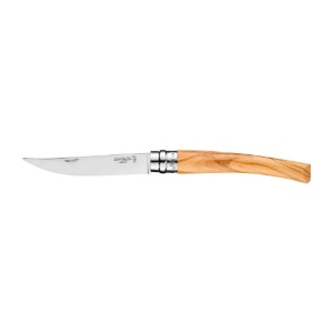 Cutit de buzunar N°10, cu teaca, inox, 10cm, "Effilé", Olive - Opinel