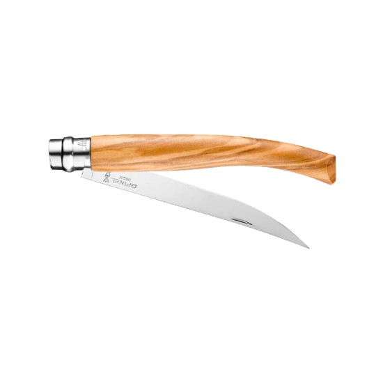 Cutit de buzunar N°10, cu teaca, inox, 10cm, "Effilé", Olive - Opinel