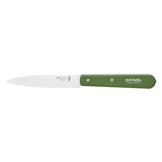 Cutit pentru decojit N°112, inox, 10cm, "Les Essentiels", Green - Opinel