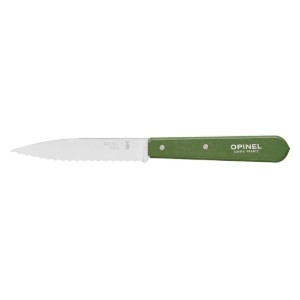 Cutit cu lama serata N°113, inox, 10cm, "Les Essentiels", Green - Opinel