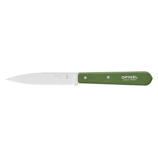 Cutit cu lama serata N°113, inox, 10cm, "Les Essentiels", Green - Opinel