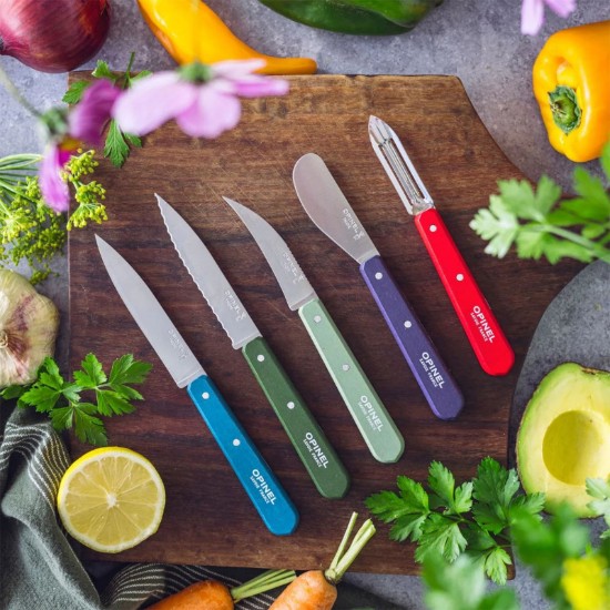 Decojitor N°115, inox, 6 cm, "Les Essentiels", Red - Opinel