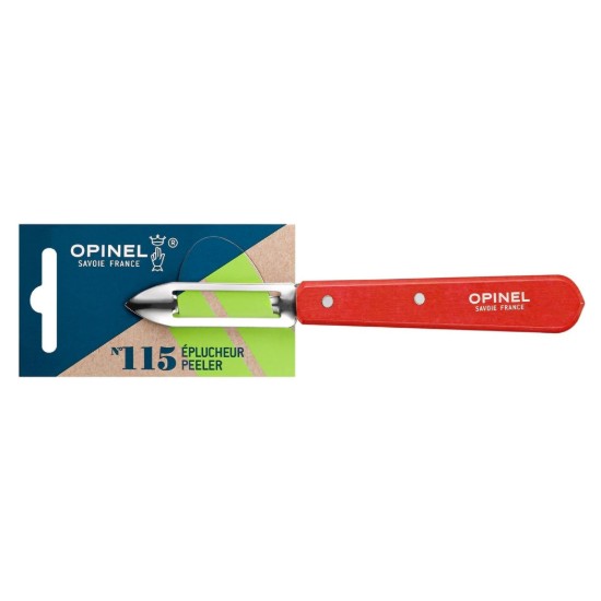 Decojitor N°115, inox, 6 cm, "Les Essentiels", Red - Opinel