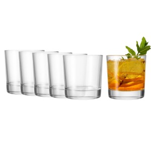 Set 6 pahare apa, sticla, 360ml, "Indro" - Borgonovo