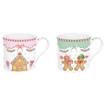 Set 2 cani portelan, 300ml, "Sweet Christmas" - Nuova R2S