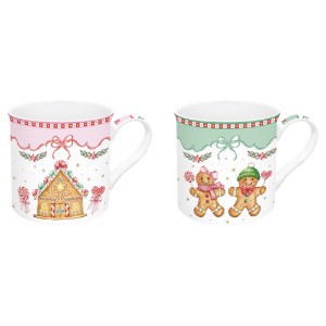 Set 2 cani portelan, 300ml, "Sweet Christmas" - Nuova R2S