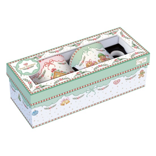 Set 2 cani portelan, 300ml, "Sweet Christmas" - Nuova R2S