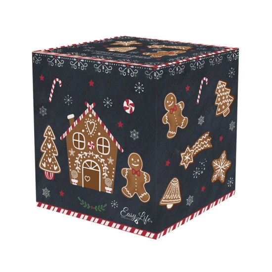 Set 2 cesti cu farfurioara, 100ml, portelan, "Gingerbread" - Nuova R2S