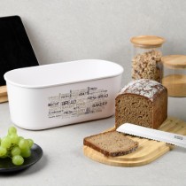 Cutie pentru paine cu tocator, plastic, 34 x 20 x 14,5 cm, Alb - Kesper