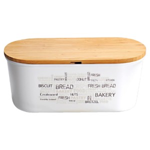 Cutie pentru paine cu tocator, plastic, 34 x 20 x 14,5 cm, Alb - Kesper