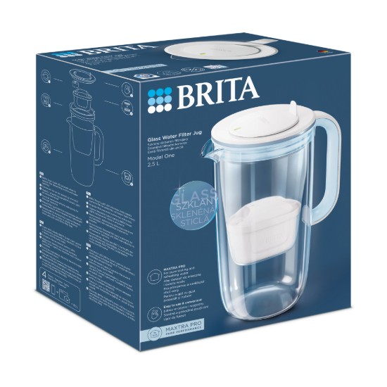 Cana filtranta din sticla, BRITA MAXTRA (Light Blue), 1 x filtru Pure Performance