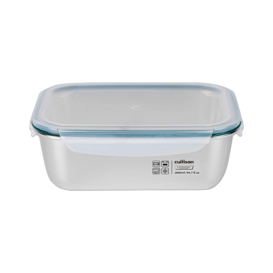 Caserola dreptunghiulara pentru pranz, inox, 2800ml, "Simple" - Cuitisan