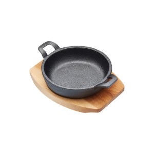 Mini-cratita fonta, 12 cm, cu suport de lemn - Artesa